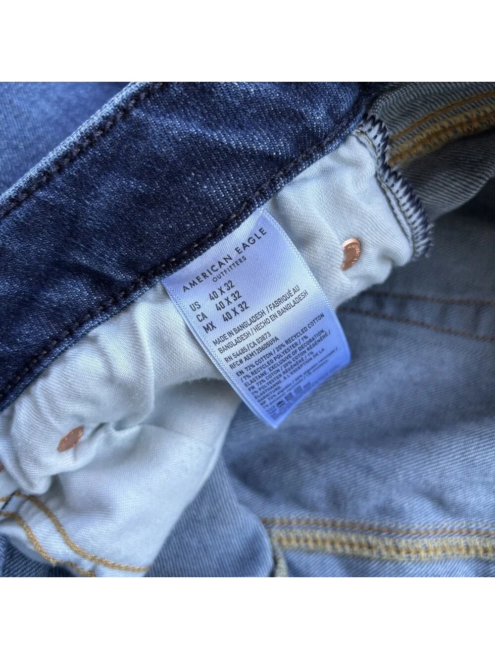 AMERICAN EAGLE Jeans Mens AirFlex 40x32 Medium Washed Blue Denim Slim Straight